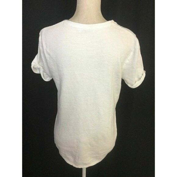 Zara Women’s Solid White Short Sleeve Scoop Neck Top t shirt crew neck Small - Picture 3 of 4